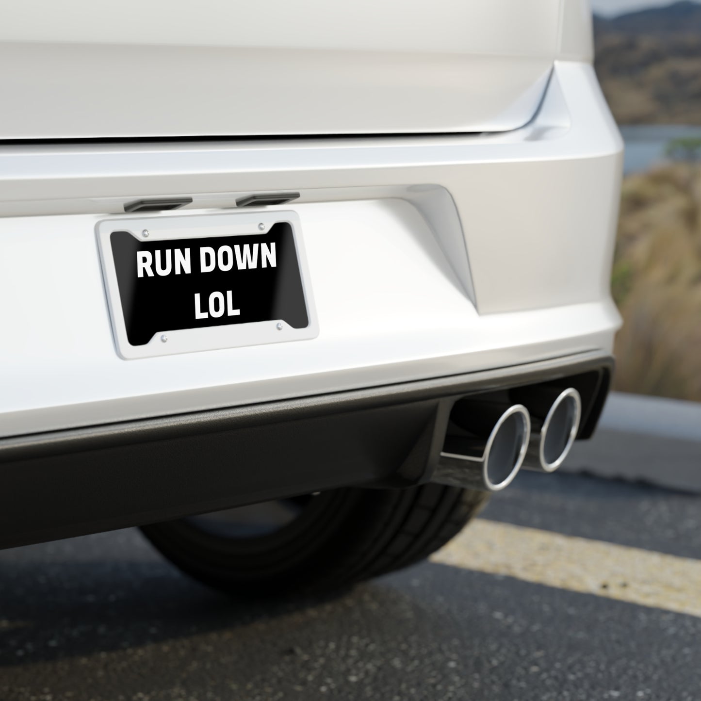 Run Down License Plate