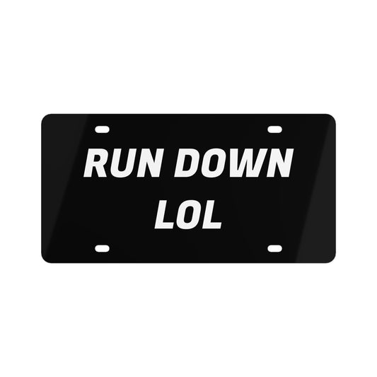 Run Down License Plate